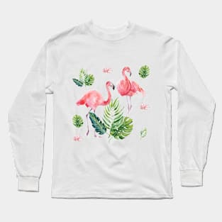 Beautiful Pink Flamingo Long Sleeve T-Shirt